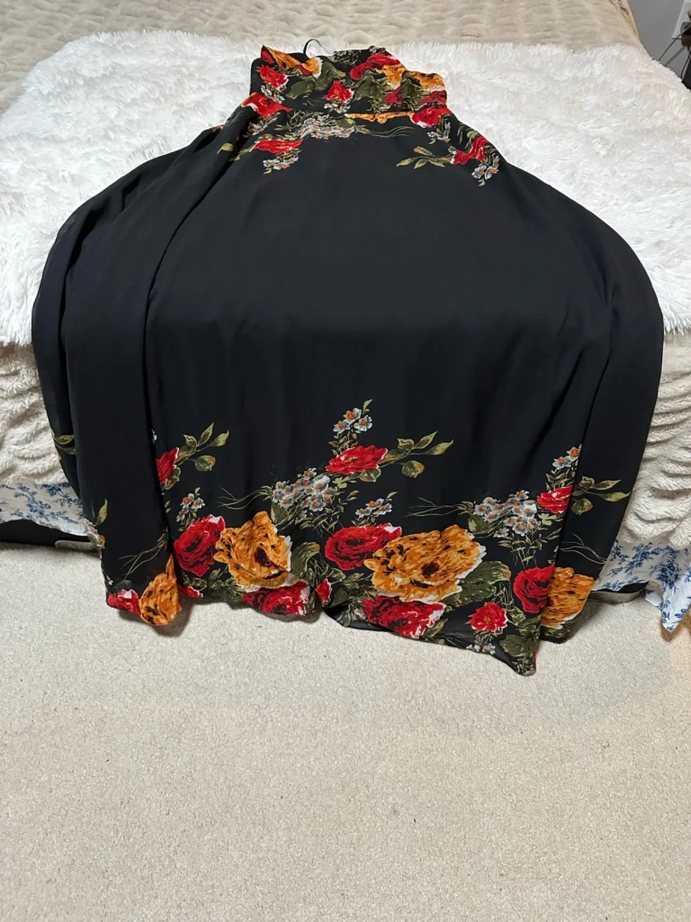 Black Floral Halter Maxi Dress - Picture 6 of 6